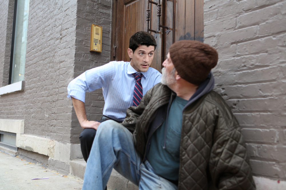 Katrina Rasma Design + Photography - Final: Paul Ryan kneeling by homeless person