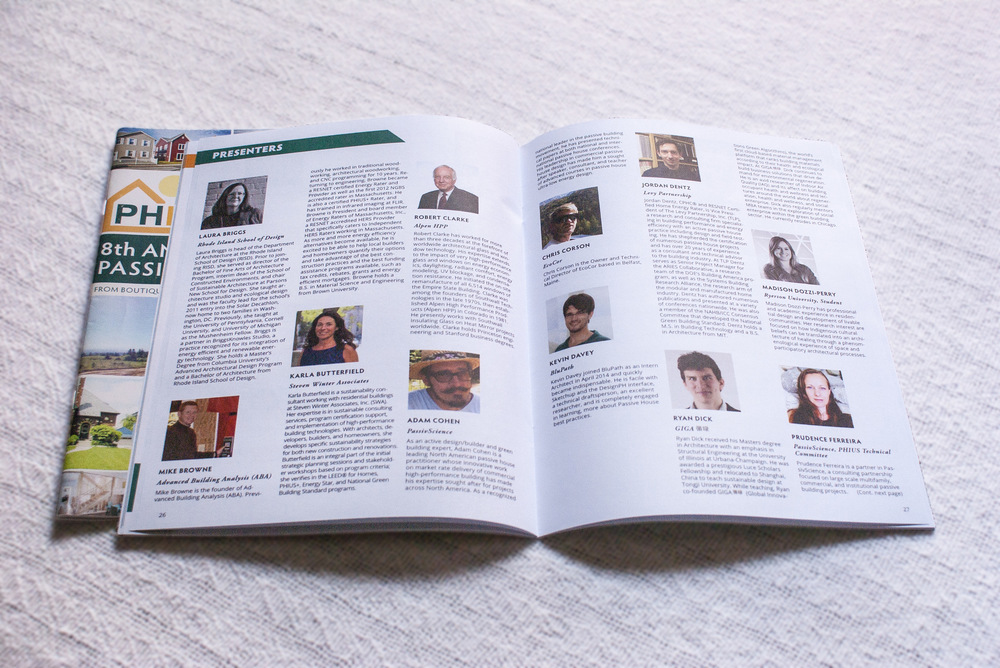 Katrina Rasma Design + Photography - Conference program pages: Presenter list, including photo, name, company, and short bio