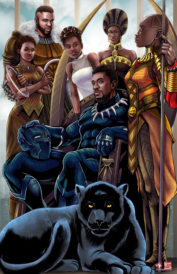 Black Panther T Challa Family Portrait